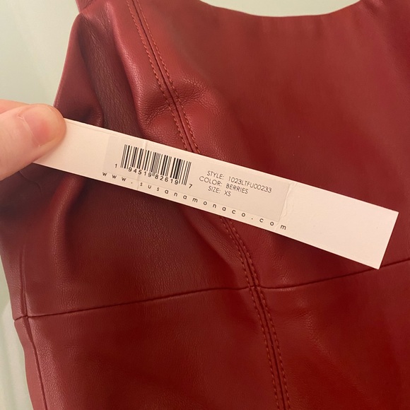 NWT Susana Monaco Faux Leather Jumpsuit - Picture 2 of 5